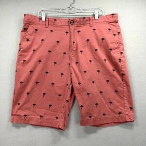 Hudson & Barrow Chino Shorts Mens W40* Coral Palm Trees‎ Classic Golf Preppy
